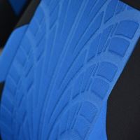 Set Huse Scaune Auto RoGroup Mesh, cu fermoare pentru bancheta rabatabila, 9 Bucati, culoare negru si albastru