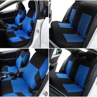 Set Huse Scaune Auto RoGroup Mesh, cu fermoare pentru bancheta rabatabila, 9 Bucati, culoare negru si albastru
