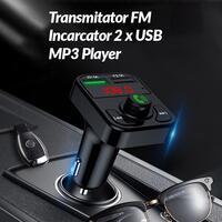Modulator FM, Bluetooth 5.0, Dual USB, 3.1A+1A, MP3 player
