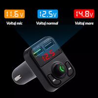 Modulator FM, Bluetooth 5.0, Dual USB, 3.1A+1A, MP3 player