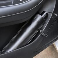 Parasolar pliabil tip umbrela pentru interior parbriz, 124 x 64 cm, negru