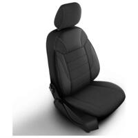 Set Huse Scaune Auto DeluxeBoss Classico, pentru bancheta rabatabila fractionata, 11 piese, negru - gri