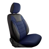 Set Huse Scaune Auto DeluxeBoss Classico, pentru bancheta rabatabila fractionata, 11 piese, albastru inchis