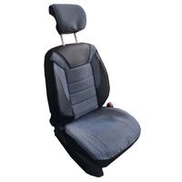 Set Huse Scaune Auto DeluxeBoss Classico, pentru bancheta rabatabila fractionata, 11 piese, albastru-alb