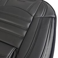Set Huse Scaune Deluxe Boss, piele ecologica, negru, 11 piese