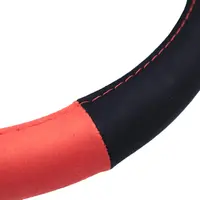 Husa volan Momo Easy, microfibra, negru cu rosu