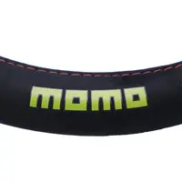 Husa volan Momo Easy, microfibra, negru cu rosu