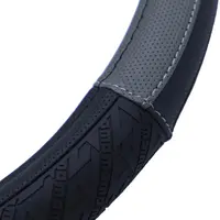 Husa volan Momo V.I.P din piele ecologica, negru cu gri