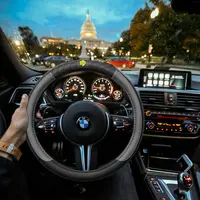 Husa volan Momo V.I.P din piele ecologica, negru cu gri