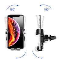 Suport telefon fixare grila Gravity, negru