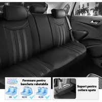 Set Huse Scaune Auto Panda Miami, cu fermoare pentru bancheta rabatabila, negru gri, 11 piese