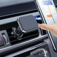 Suport telefon auto magnetic Siegbert, fixare in grila ventilatie, rotativ 360°, magnetic, negru