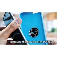 Suport telefon auto magnetic Siegbert, montare bord, rotire 360°, universal, compatibil orice smartphone, include placute metalice si accesorii reinstalare, argintiu cu negru