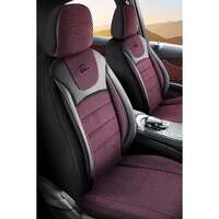 Set Huse Scaune Auto Panda Prestige, Negru-Visiniu, 11 piese