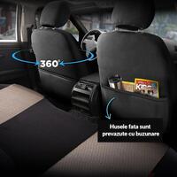 Set Huse Scaune Auto Panda Prestige, Negru-Bej, 11 piese