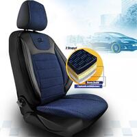 Set Huse Scaune Auto Panda Prestige, Negru-Albastru, 11 piese