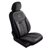 Set Huse Scaune Auto Panda Londra, cu fermoare pentru bancheta rabatabila, negru gri, 11 piese