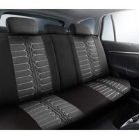 Set Huse Scaune Auto Panda Londra, cu fermoare pentru bancheta rabatabila, negru gri, 11 piese