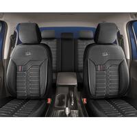 Set Huse Scaune Auto Panda Londra, cu fermoare pentru bancheta rabatabila, negru gri, 11 piese