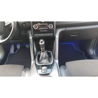 Set Covorase Auto Universale Custo Twin, Mocheta, negru cu bordura albastra, 4 buc