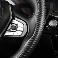 Husa volan, set 2 bucati, tip carbon, negru