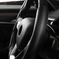 Husa volan, set 2 bucati, tip carbon, negru