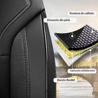 Set Huse Scaune Auto Panda Praga, cu fermoare pentru bancheta rabatabila, negru gri, 11 piese