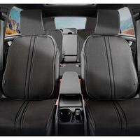 Set Huse Scaune Auto Panda Biga, protectie pentru suprafata scaunelor, material tip in, gri inchis-negru, 11 piese