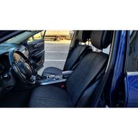 Set Huse Scaune Auto Panda Biga, protectie pentru suprafata scaunelor, material tip in, gri inchis-negru, 11 piese