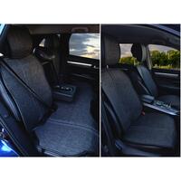 Set Huse Scaune Auto Panda Biga, protectie pentru suprafata scaunelor, material tip in, gri inchis-negru, 11 piese