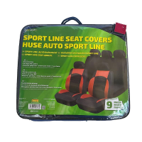 Huse Scaune Auto RoGroup Sport Line Rosu, pentru bancheta rabatabila, 9 bucati