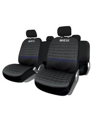 Set Huse Scaune Auto pentru Opel Corsa B - Sparco Lazio, negru - albastru, 11 bucati