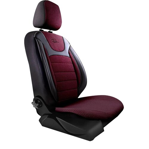 Set Huse Scaune Auto Panda Prestige, Negru-Visiniu, 11 piese