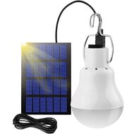  Bec LED cu Panou Solar, Portabil, 1.5W, 3.7V, Cablu 3.5 m, 130 Lumeni, Alb