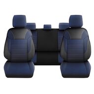 Set Huse Scaune Auto DeluxeBoss Classico, pentru bancheta rabatabila fractionata, 11 piese, albastru inchis