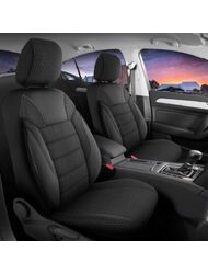 Set Huse Scaune Auto pentru Alfa Romeo 166 - DeluxeBoss Classico, pentru bancheta rabatabila fractionata, 11 piese, negru gri
