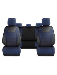 Set Huse Scaune Auto pentru Alfa Romeo 156 - DeluxeBoss Classico, pentru bancheta rabatabila fractionata, 11 piese, albastru inchis