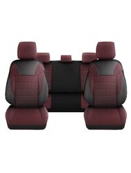 Set Huse Scaune Auto pentru Ford Kuga - DeluxeBoss Classico, pentru bancheta rabatabila fractionata, 11 piese, negru rosu