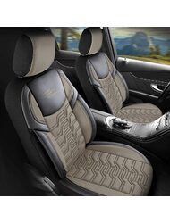 Set Huse Scaune Auto pentru Citroen C1 - Panda Berlin, bej - negru, 11 piese