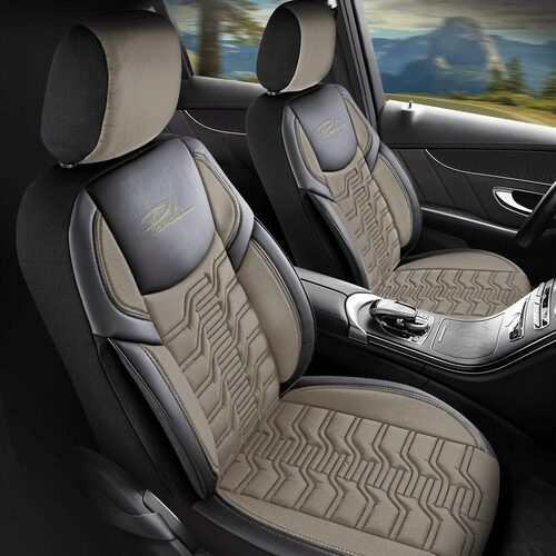 Set Huse Scaune Auto pentru Opel Mokka - Panda Berlin, bej - negru, 11 piese