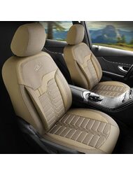 Set Huse Scaune Auto pentru BMW X1 - Panda Londra, cu fermoare pentru bancheta rabatabila, bej, 11 piese