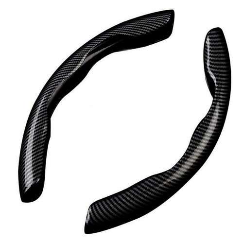 Husa volan, set 2 bucati, tip carbon, negru