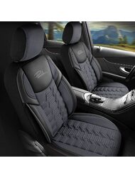 Set Huse Scaune Auto pentru Mitsubishi Colt - Panda Berlin, gri petrol, 11 piese