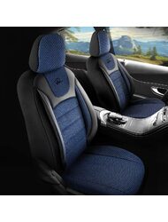 Set Huse Scaune Auto pentru Toyota Corolla - Prestige, negru albastru, 11 piese