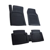 Set Covorase Auto Universale Deluxe Boss, decupabile, tip tavita, negru, 5 bucati