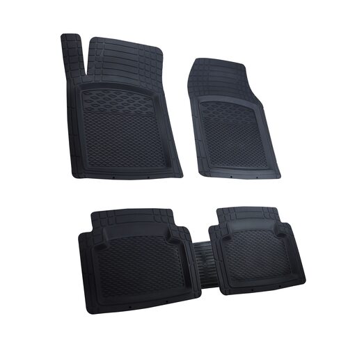 Set Covorase Auto Universale Deluxe Boss, decupabile, tip tavita, negru, 5 bucati