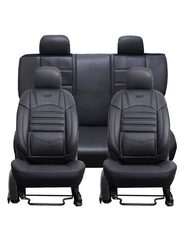 Set Huse Scaune Auto pentru Volvo XC40 - Deluxe Boss, piele ecologica, negru, 11 piese