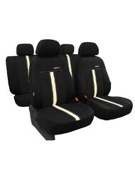 Set Huse Scaune Auto pentru Citroen DS3 - Pok-Ter GTR, Piele Ecologica, Negru - Bej, 9 piese