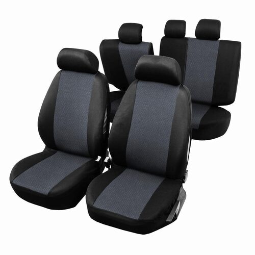 Set Huse Scaune Auto pentru Dacia Jogger - RoGroup, cu fermoare bancheta rabatabila fractionata, 9 piese
