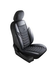 Set Huse Scaune Auto pentru Ford Puma - Panda Florida, negru gri, 11 piese